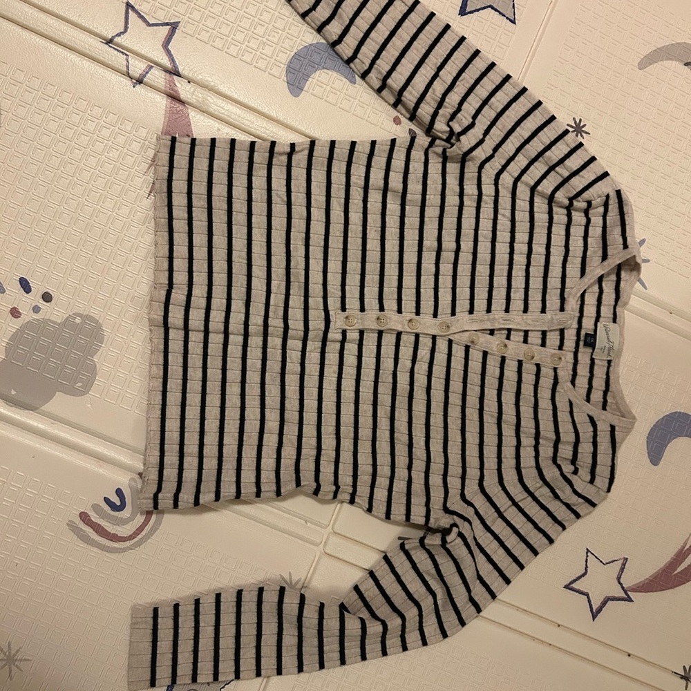 Striped Button-Up Sweater